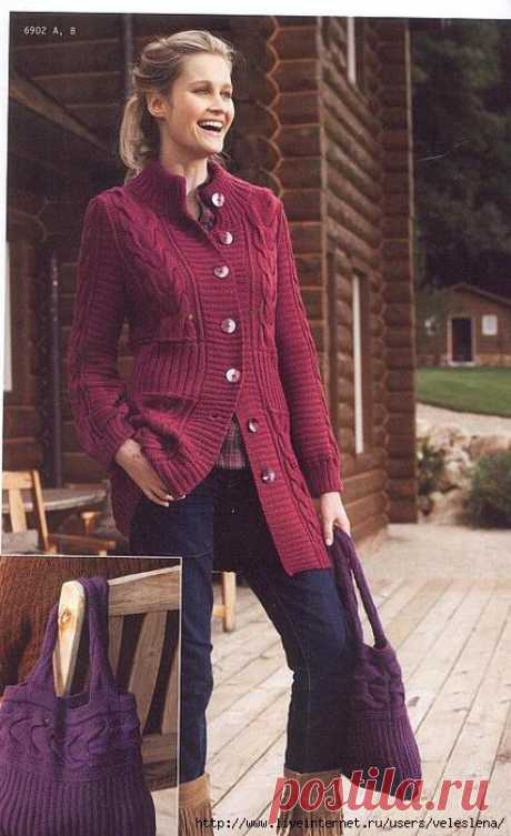 Кардиган спицами