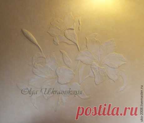 Делаем барельеф с лилиями на стене - Ярмарка Мастеров - ручная работа, handmade