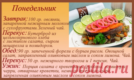 Недельное меню правильного питания | Здоровый образ жизни