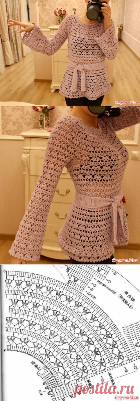 . Кофточка сиреневая нежность - Все в ажуре... (вязание крючком) - Страна Мам