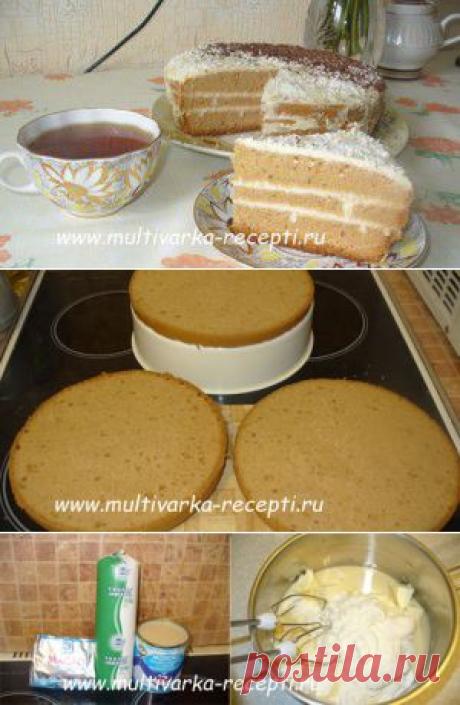 Торт с нежным творожным кремом в мультиварке |