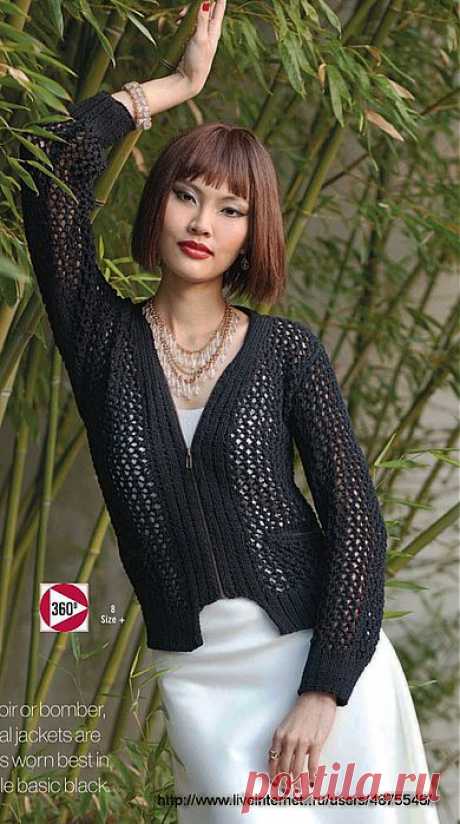 Вязание кардигана Mesh Bomber весна-лето 2014.