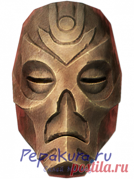 Маска драконьего жреца из бумаги | Маска Конарика | Pepakura
