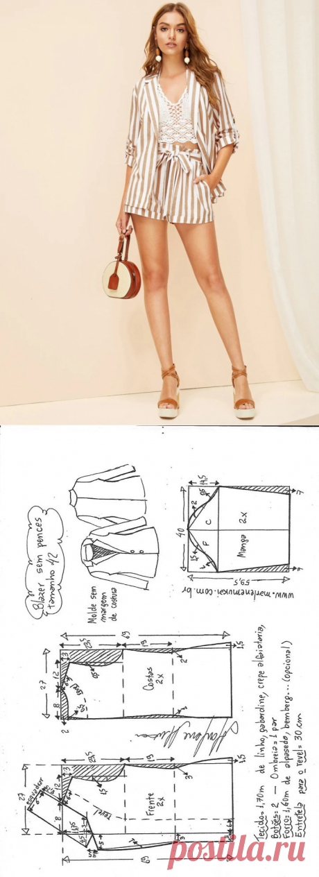 Выкройка летнего делового костюма / Простые выкройки / ВТОРАЯ УЛИЦА