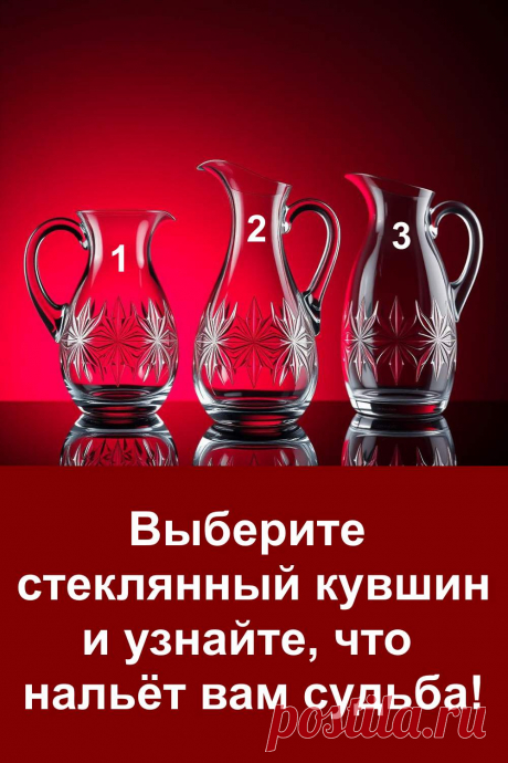 Этот красивый тест-пророчество открывает тайну стеклянных кувшинов судьбы. Каждый из них хранит свой знак. Всё написано в стиле предсказания, без сложных фраз. Читая, будто ощущаешь дыхание судьбы, которая уже готова наполнить твою жизнь тем, что давно должно было случиться.