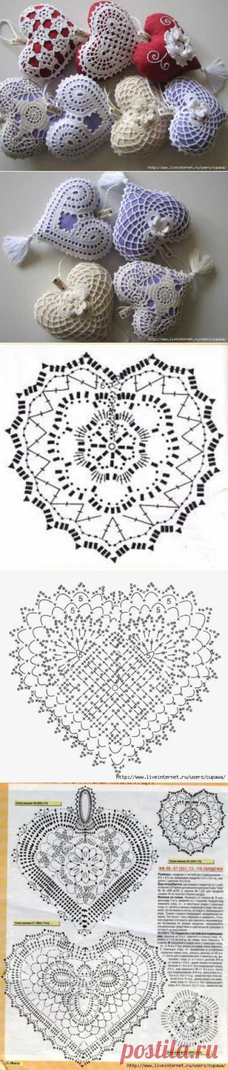 Подарки ко Дню влюбленных: Вязаные сердечки!!! / Вязание крючком / Вязание крючком для начинающих