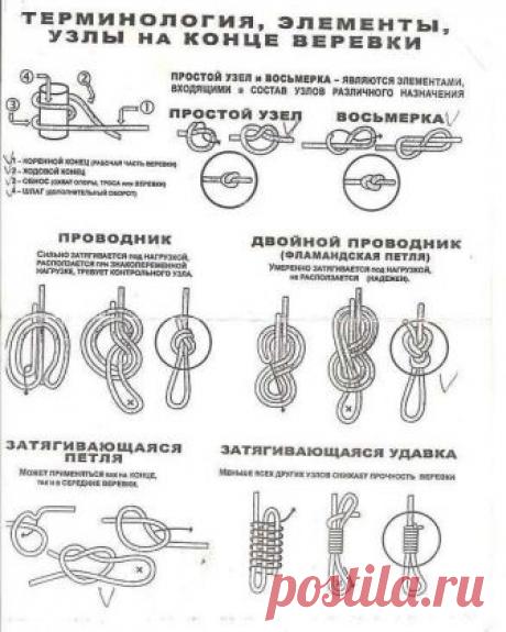 Узлы, кратко и по сути.
Старая методичка, но не потерявшая актуальности за многие годы. • Терминология, элементы, узлы на конце веревки • Узлы для привязывания к точкам опоры • Узлы для связывания веревок • Схватывающие узлы • Специальные узлы