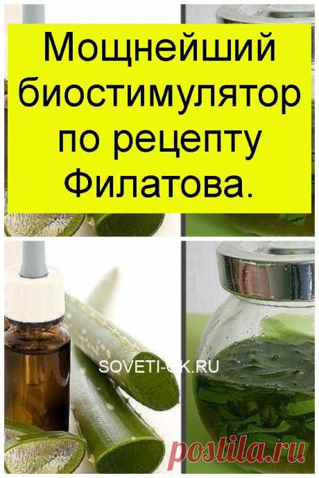 Мощнейший биостимулятор по рецепту Филатова.