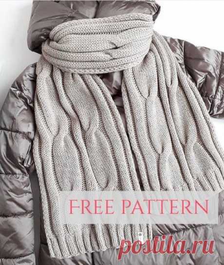 Шарф спицами