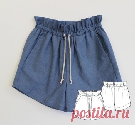 Выкройка жнских шорт (не трикотаж) Размер 8-16 UK (ОБ 91,5-106,5 см)
Источник указан внутри файла, там же есть схема сборки