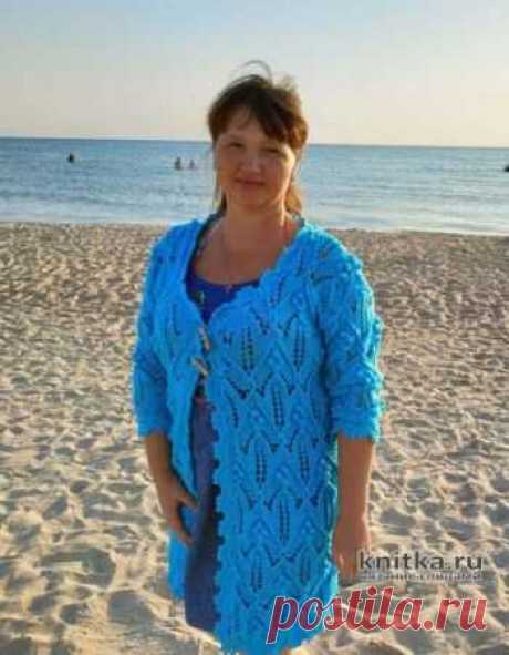 Кардиган спицами Морской бриз, описание и видео-урок, Вязание для женщин Кардиган «Морской бриз», работа Светланы Лосевой. Стильный удлиненный кардиган представляет собой гармонию японской школы вязания. Кардиган связан по схеме