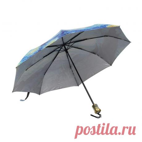 Amazon.com: Automatic Umbrella, GLODEALS Oil Painting 3 Folding Parasol Sun Protection Anti-UV Umbrella for Ladies (Starry Night): Garden & Outdoor