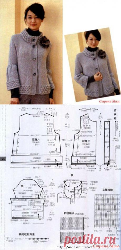 Элегантный жакет спицами. - ВЯЗАНАЯ МОДА+ ДЛЯ НЕМОДЕЛЬНЫХ ДАМ - Страна Мам