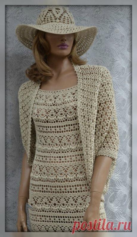 Длинное платье крючком - Красивое вязание