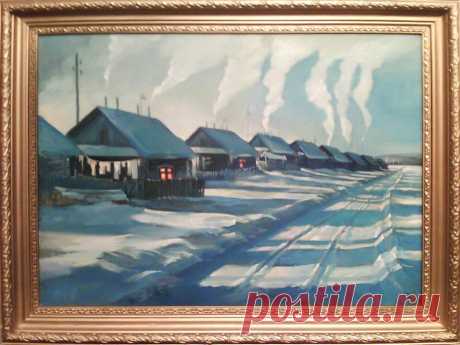 зимний вечер - Изобразительное искусство - Масло, акрил