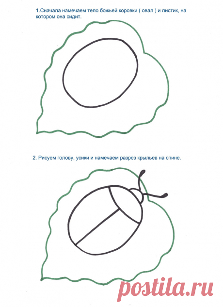 Рисуем божью коровку - Поделки с детьми | Деткиподелки