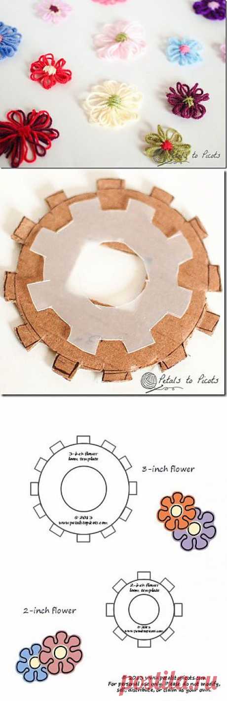 Шаблон цветов Ткацкий станок | Лепестки в PicotsPetals до Picots