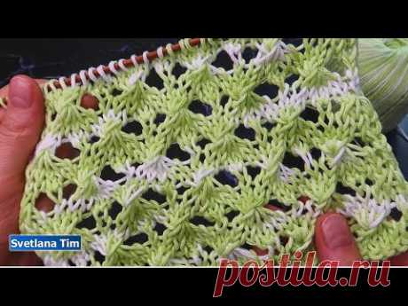 Шикарный Ажурный узор для меланжевой пряжи "Laia" Вязание Спицами / Светлана Тим № 657