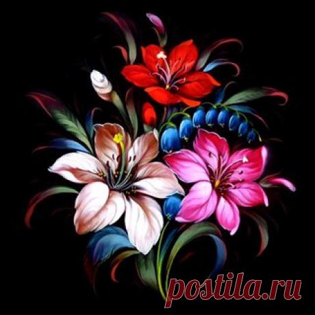 На черном фоне