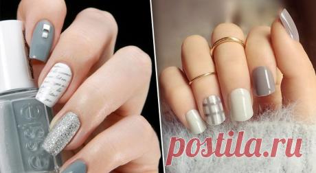 Серый цвет — это круто! Выберите из 50 вариантов модного маникюра ваш Предлагаем вашему вниманию полсотни идей различных дизайнов маникюра, которые убедят вас в том, что серый цвет может быть очень интересным. Серый цвет прекрасно смотрится на ногтях любой формы и длины