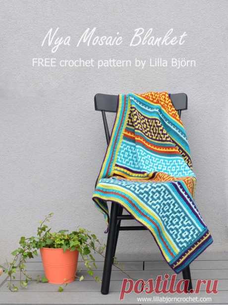 Одеяло Nya Mosaic в оригинальной технике вязания крючком. Подробный МК. / LillaBjörn's Crochet World