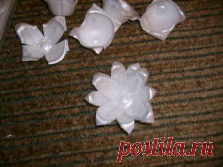 Кувшинки для дачи из ячеек под яйца