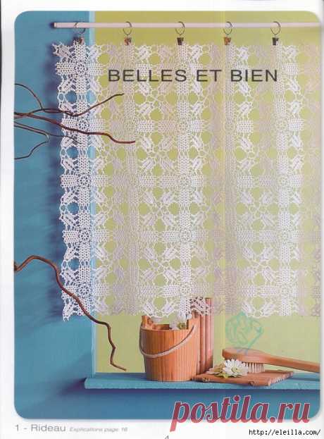 Большая подборка для уюта в доме - скатерти, салфетки, занавески, покрывала, наволочки. Схемы вязания.