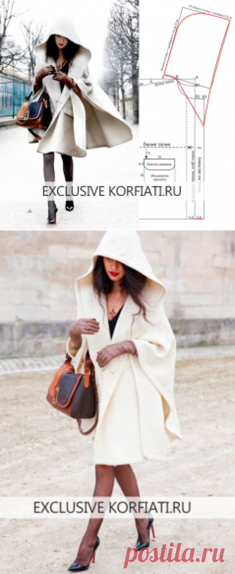 Выкройка кейпа от Анастасии Корфиати