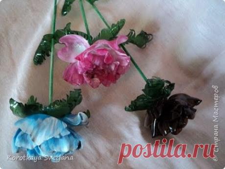Цветы из пластиковой бутылки/Flowers from a plastic bottle. ХоббиМаркет
