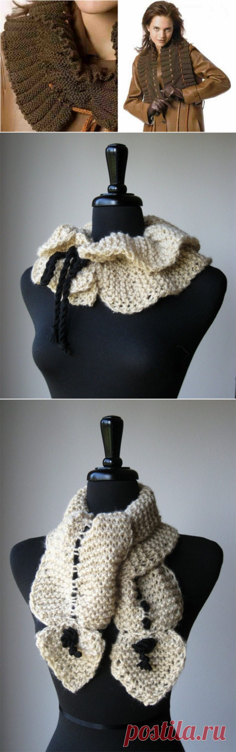 Оригинальный шарф-воротник — вяжется очень легко