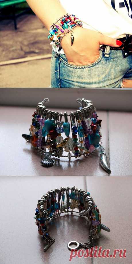 Браслет из воспоминаний и булавок / Аксессуары (не украшения) / Модный сайт о стильной переделке одежды и интерьера