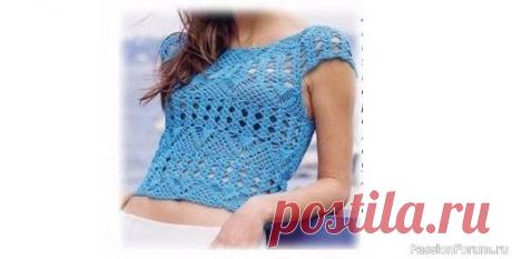 Нежный топик. Описание | Женская одежда крючком. Схемы и описание Источник