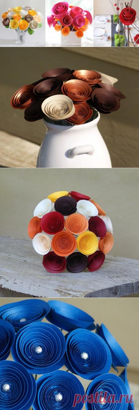 Спиральные бумажные цветы, букеты из бумажных цветов своими руками: как сделать декор | Креативный свадебный фотограф!