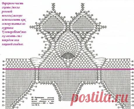 Вязаные купальники с узором "Ананас"