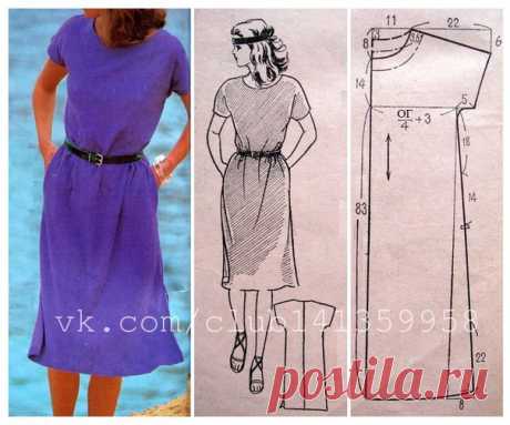 Платье слегка расклешенного силуэта с короткими цельнокроеными рукавами.
#простыевыкройки #простыевещи #шитье #платье #выкройка