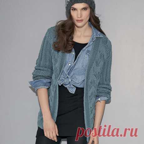Женский кардиган без застежек - схема вязания спицами. Вяжем Кардиганы на Verena.ru