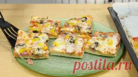 Пицца "Семейная": на пышном тесте и на весь противень