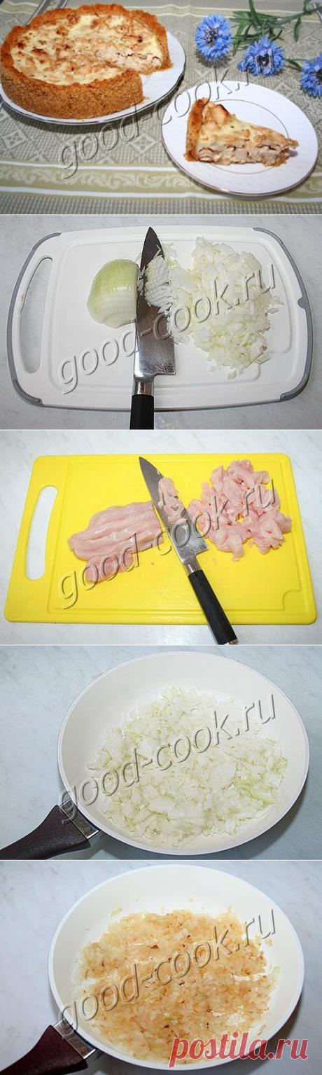 Хорошая кухня - пирог с курицей на галетной основе. Кулинарная книга рецептов. Салаты, выпечка.