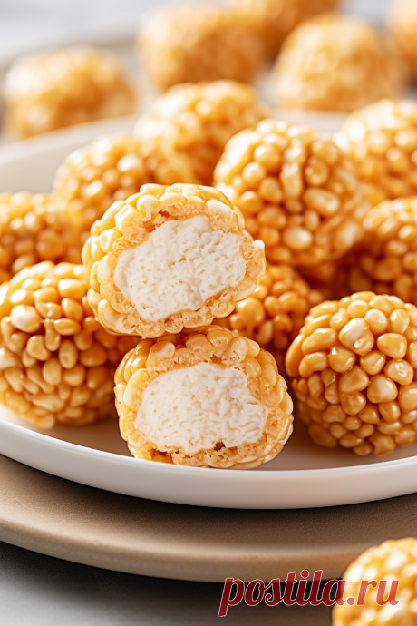 Caramel Marshmallow Rice Krispie Balls Dive into a delightful treat blending Kraft caramels, creamy condensed milk, rich butter, fluffy marshmallows, and crunchy Rice Krispies. The perfect bite awaits!