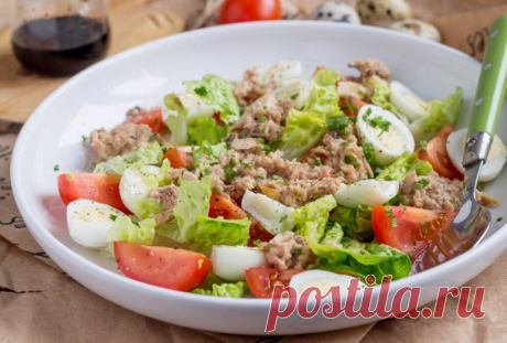 Быстрый салат с тунцом за 5 минут