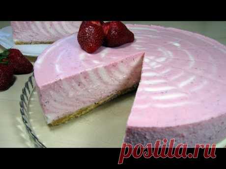 Творожный ТОРТ С КЛУБНИКОЙ без выпечки / Нежнейший, просто тает во рту!