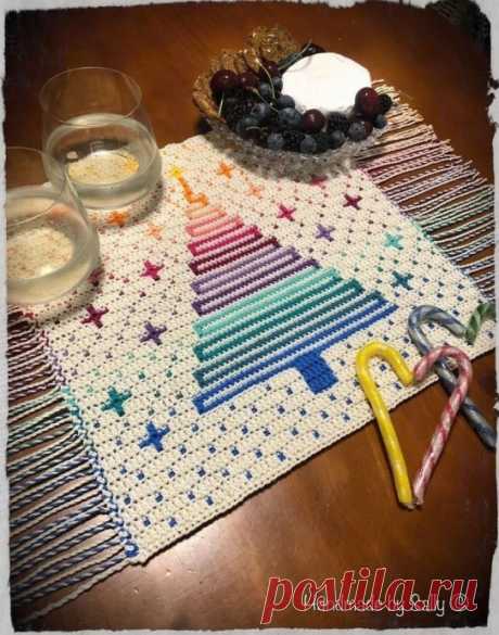 Подушка или салфетка? - схема узора крючком