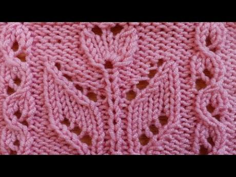 Узор спицами Цветочек в мережке