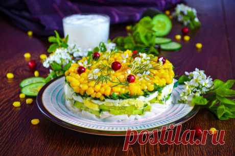 Салат кальмары с яйцом и огурцом с кукурузой рецепт фото пошагово и видео - 1000.menu