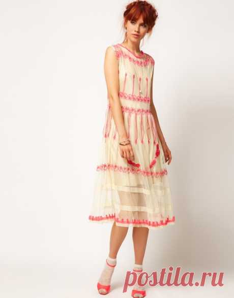 Неоновая вышивка на прозрачной ткани Модная одежда и дизайн интерьера своими руками