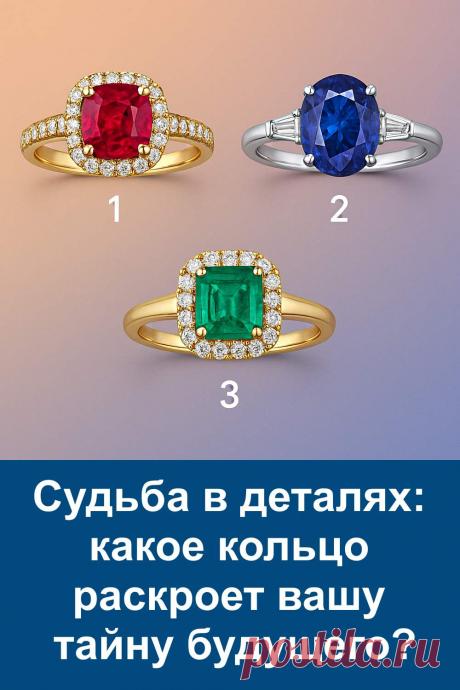 Перед вами три кольца, и каждое украшение несёт свой знак. Сделайте выбор интуитивно, а затем прочитайте, какой поворот готовит вам судьба. Тест создан в простом стиле и даёт короткие, понятные ответы.