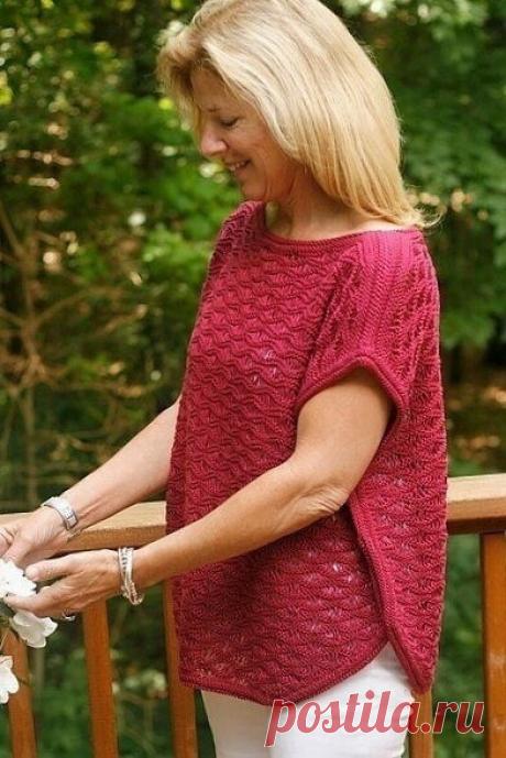 Вяжем очаровательную футболку спицами