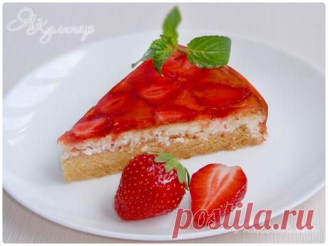 Пирог с клубникой, творогом и клубничным желе | Я кулинар