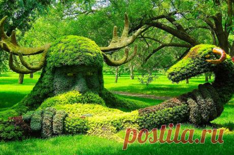 Садовая скульптура в Монреальском ботаническом саду.