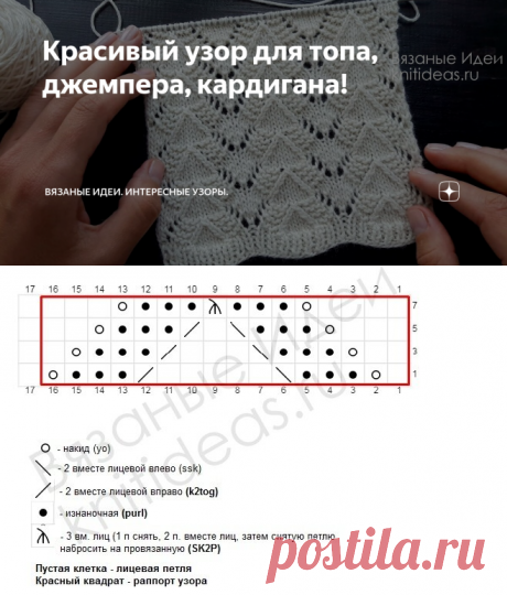 Красивый узор для топа, джемпера, кардигана! | Вязаные идеи. Интересные узоры. | Яндекс Дзен
